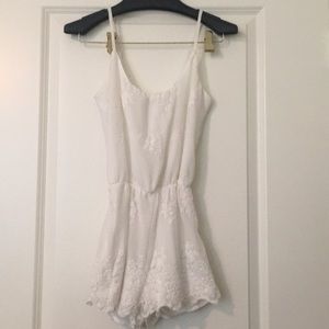 Bershka white lace romper size small